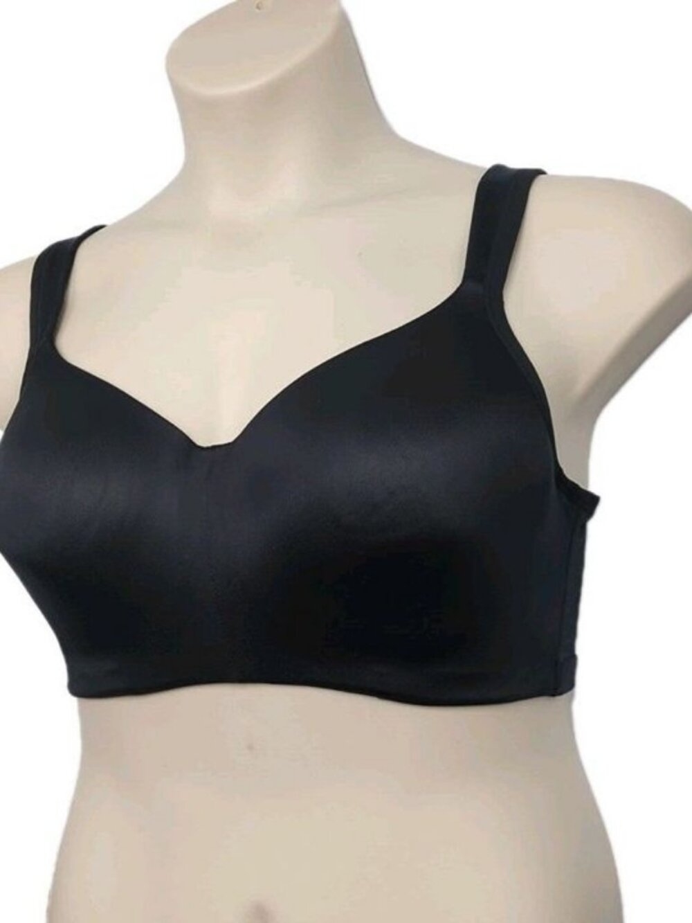 Cacique Lane Bryant Womens Bra Satin Full Coverage No Wire Size 38D Black
